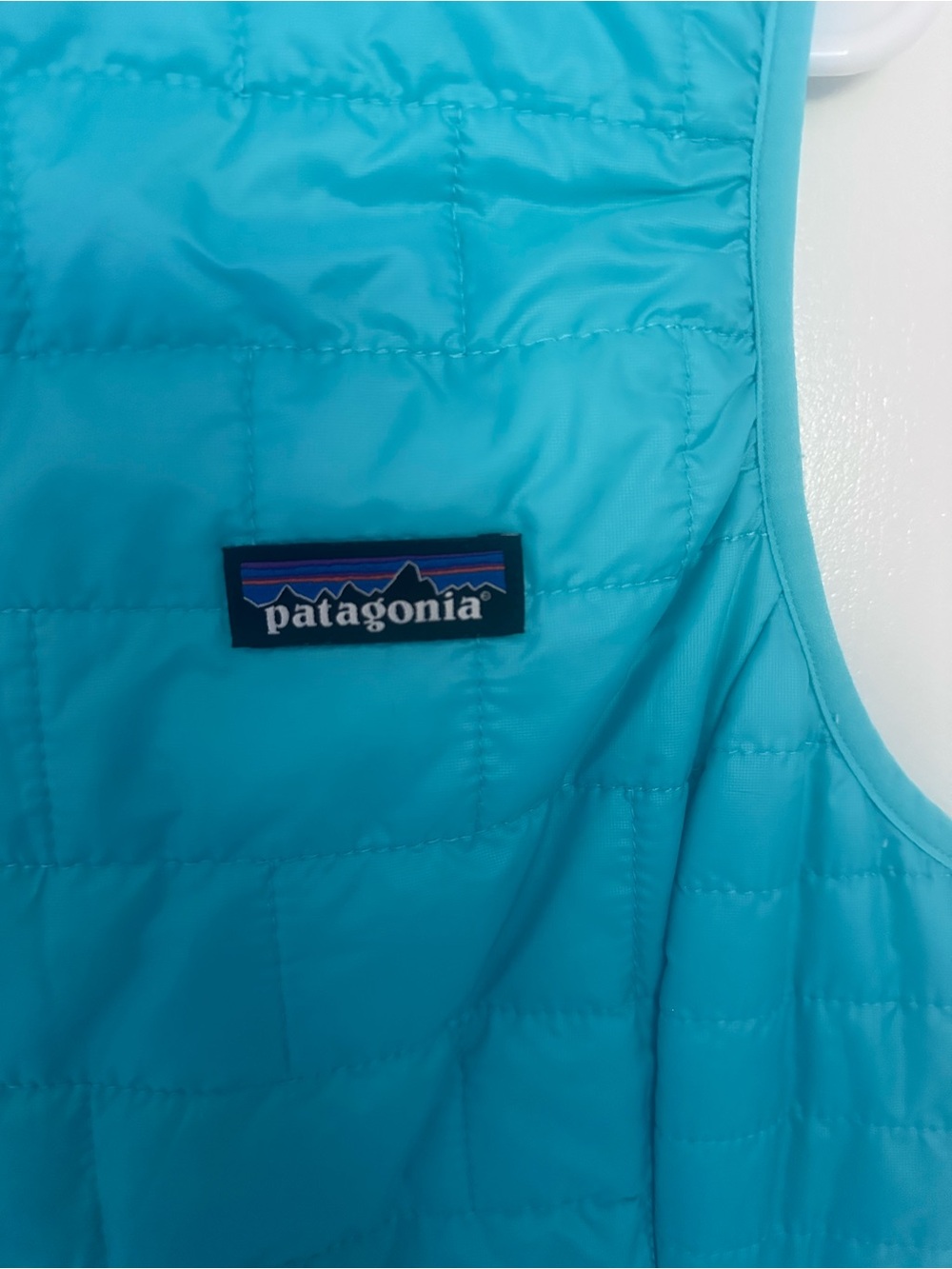 Patagonia Women’s Nano Puff Vest Turquoise Aqua Blue Size Medium PrimaLoft - Picture 2 of 5